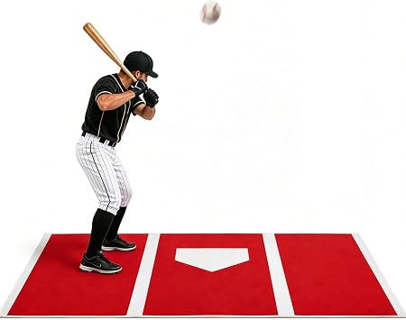 Baseball Batting Mat 6x4 FT.Non-Slip Portable Batting Mat.Foldable Hitting Mat.Durable Baseball Training Mat & Softball Training Mat for Indoor Outdoor Training