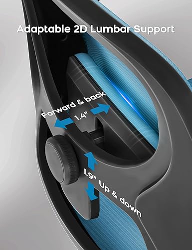 Miniatura 4 de LukkDys Silla de oficina alta con anillo reposapiés y reposabrazos abatibles, silla de dibujo ajustable con soporte lumbar ergonómico, silla