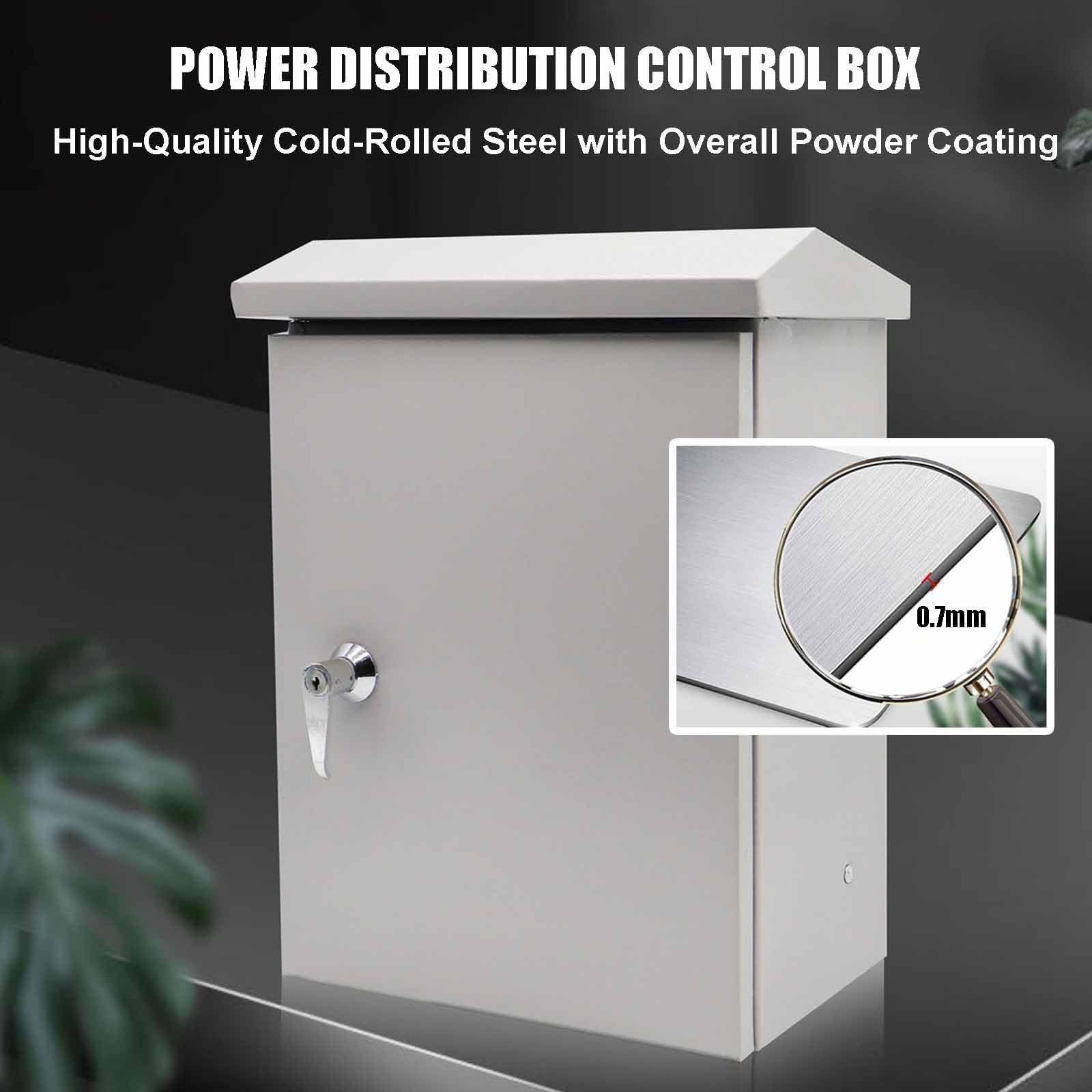 Caja Estanca Exterior Electrica, Caja Conexiones Exterior para Interiores y Exteriores con Cerradura y Placa de Montaje para Montaje en Pared(25x30x15cm/10x12x6in)