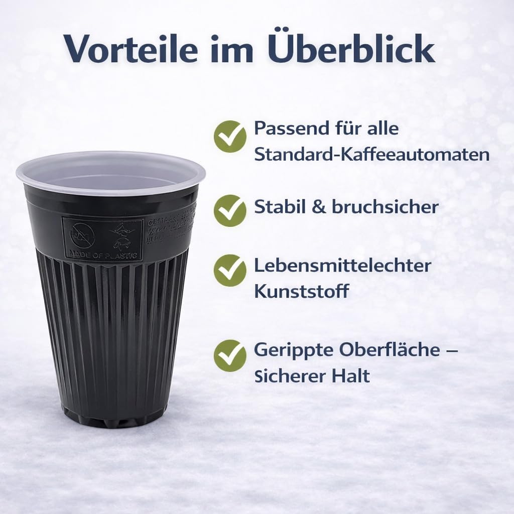 1000 Automatenbecher Thermobecher 0,18l 180ml braun-weiß Plastikbecher