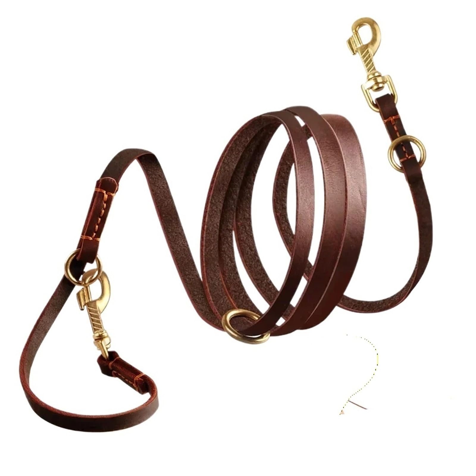 Laisse Mains Libres for Chien, 1 pièce, 2.3m, en Cuir, à bandoulière, multifonctionnelle, for Animaux de Compagnie, Marche, Jogging(Brown)