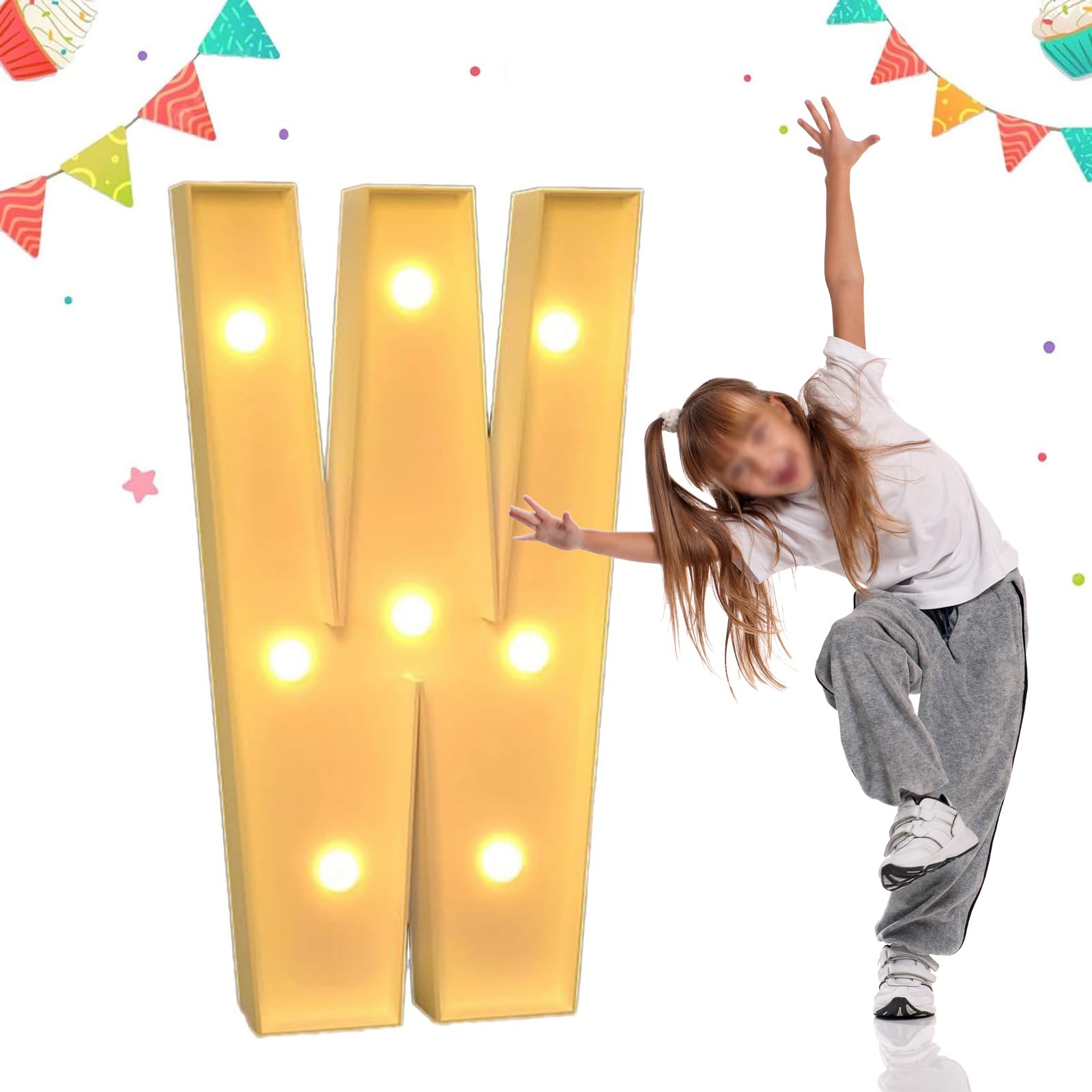 Chiffre lumineux 100cm et kit mosaïque géant pour décoration anniversaire