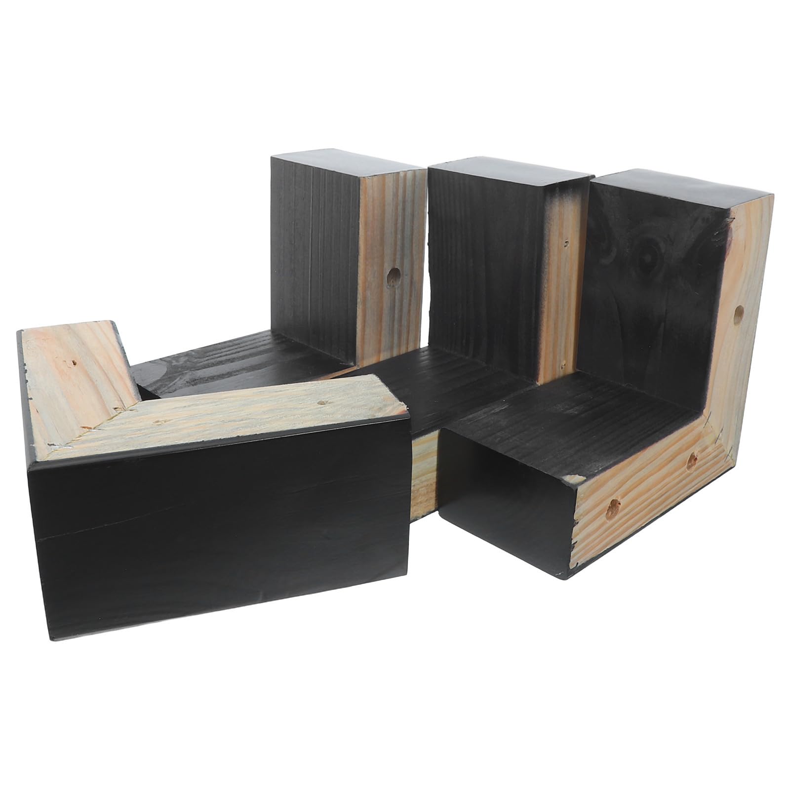 SUPVOX Gambe Angolari in Legno Massiccio per Divano, 8cm, Nero