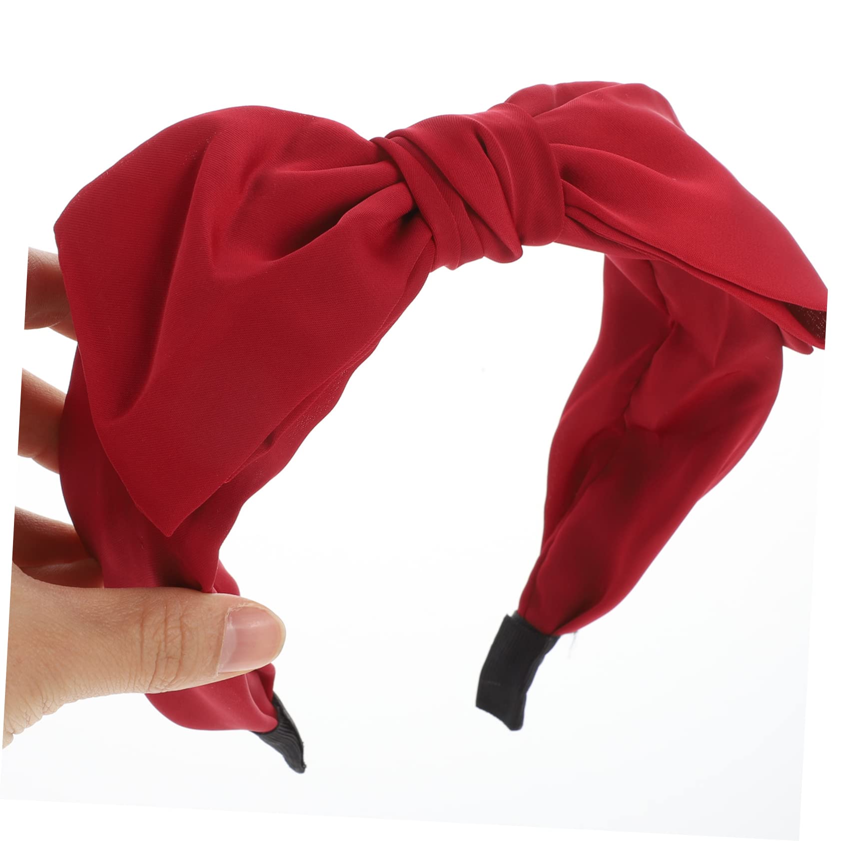 FRCOLOR 8 Piezas diadema con lazo diademas de lazo de navidad diadema versátil lazos rojos chica coleteros scrunchies Decoración del cabello de las mujeres. diademas anchas tela