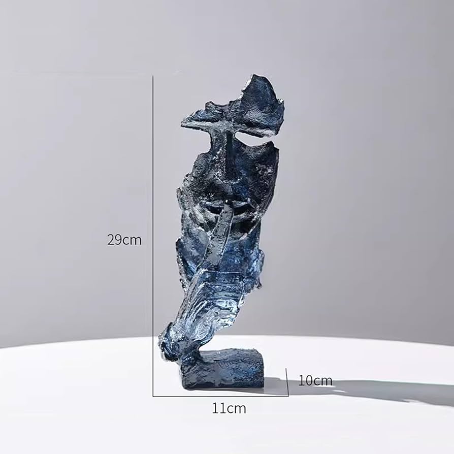 Amazon.co.jp: サイレントマン抽象的な顔像、透明樹脂クラフト