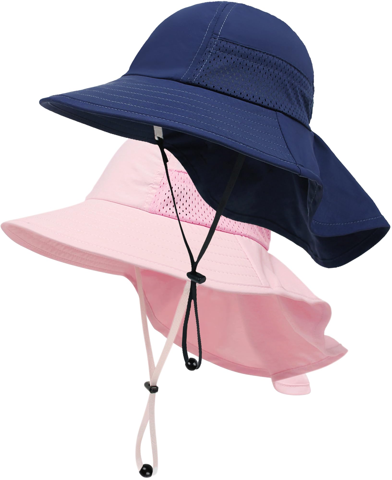 Toddler Baby Sun Hat Kids Summer Beach Essentials Adjustable Beach Hats with Bucket Wide Brim for Boys Girls Age 0-14 Years