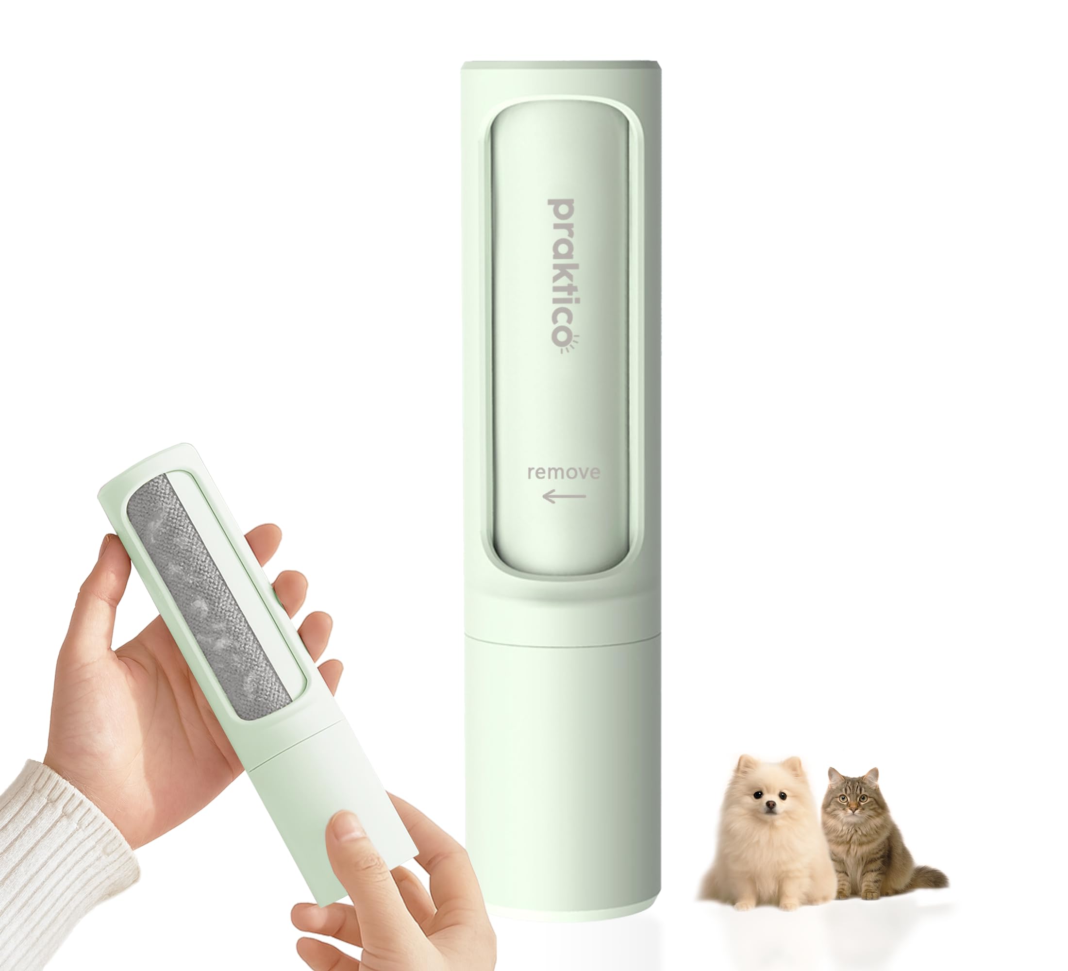 Portable Pet Hair & Lint Remover Roller – Compact Pet Hair & Lint Remover for Clothes, Furniture & Car | Eco-Friendly, Washable & Durable (Green)