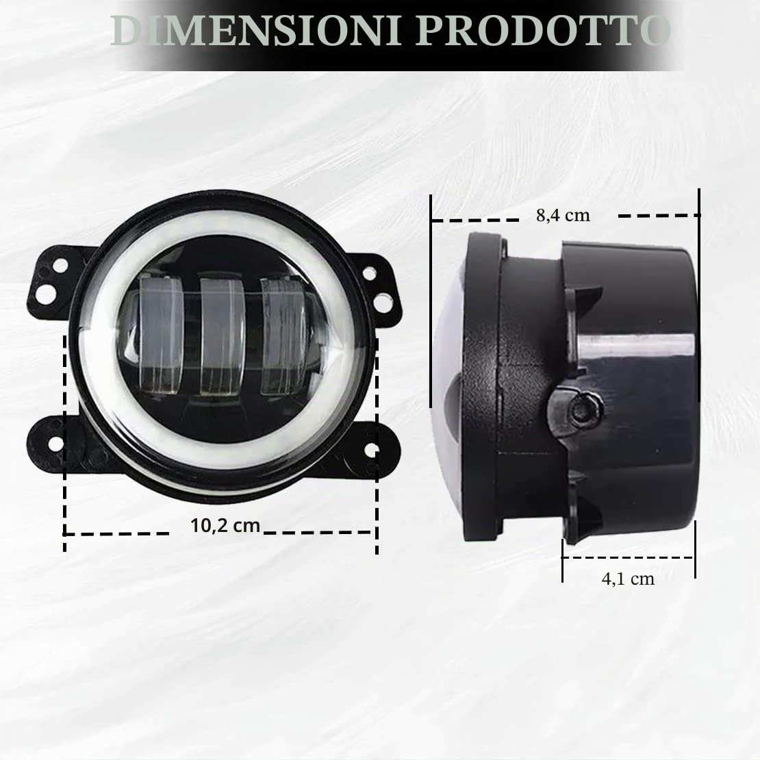 2PCS 10,2 cm rotondo nero 30 W LED fari paraurti anteriore con aureola DRL per Wrangler …