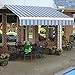 Awntech 24-Feet Key West Full-Cassette Manual Retractable Awning, 120-Inch Projection, Navy/Gray/White