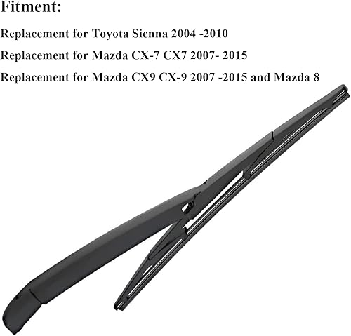 Miniatura 3 de Juego de brazo y limpiaparabrisas trasero para Toyota Sienna 2004-2010, Mazda CX-7 2007-2012 y Mazda CX-9 2007-2015 Número OEM de repuesto EG2167421