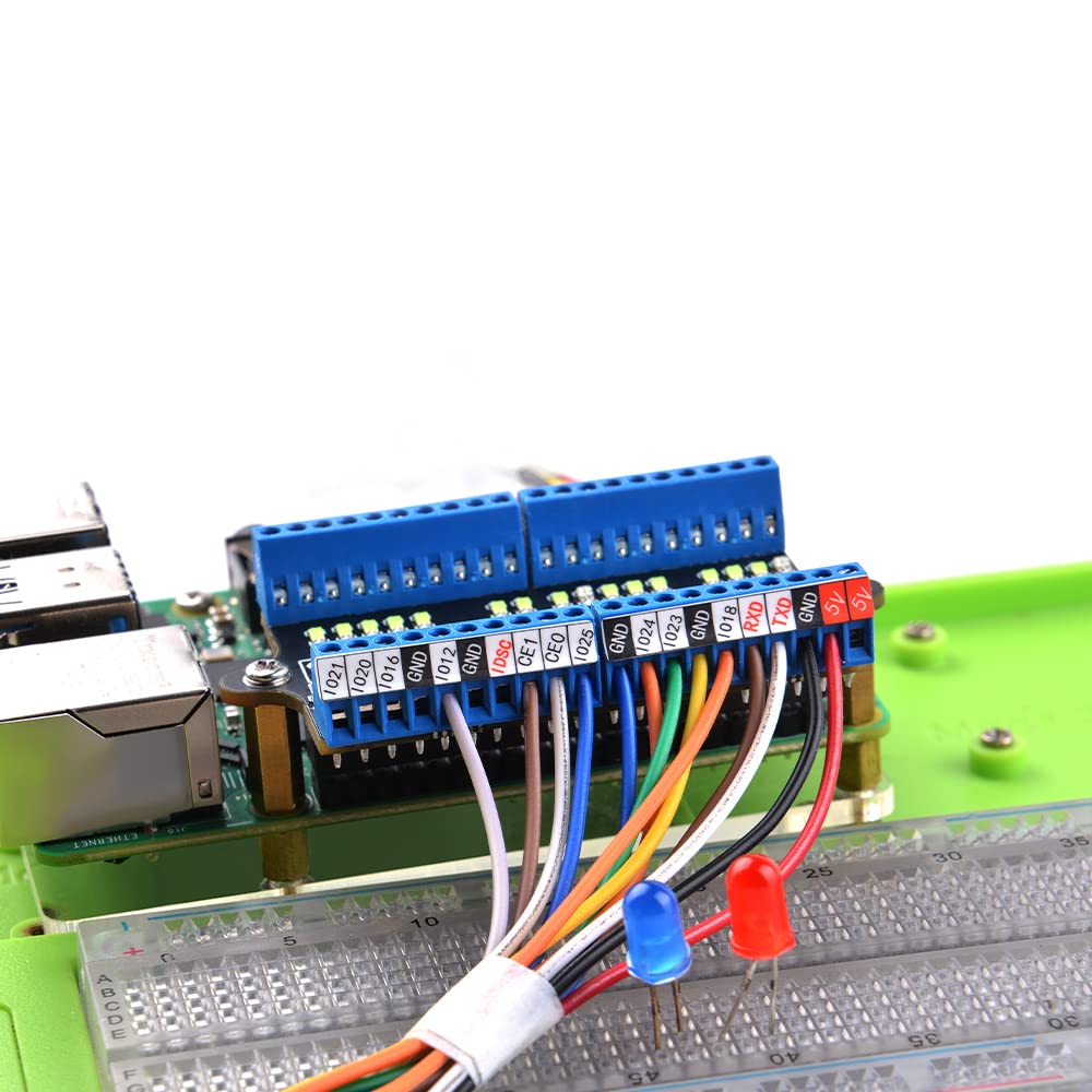 GeeekPi Raspberry Pi Micro GPIO Morsettiera Breakout Board Modulo Con LED, Scheda Di Espansione GPIO Micro Connettore per Pi 4B/3B+/3B/2B/Zero/Zero W/Zero 2 W