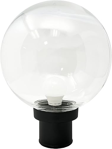 Miniatura 1 de KastLite Accesorio de iluminación combinado de poste de lámpara  Lente acrílica transparente de 10 pulgadas con instalador negro y montaje de