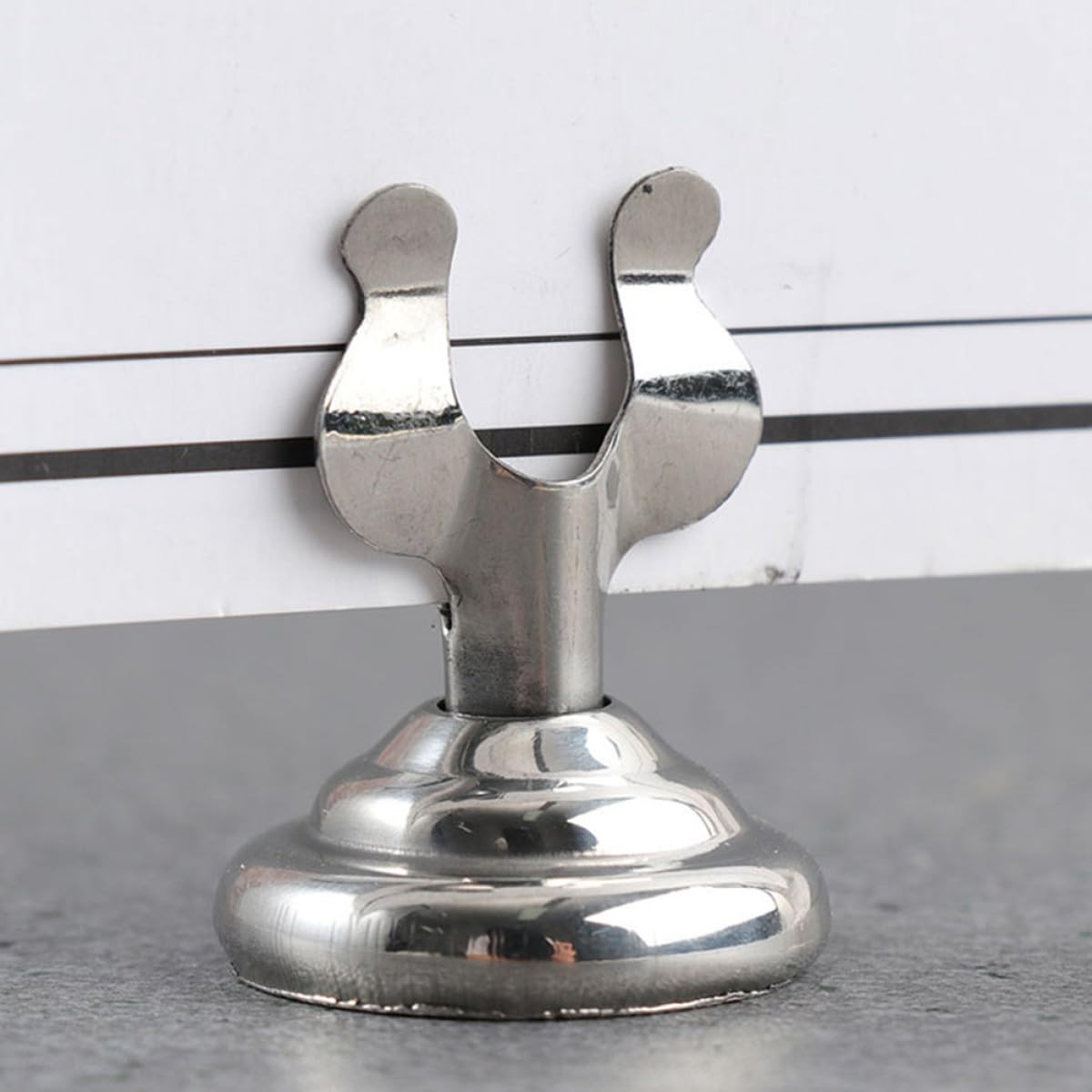 Table de 7 Inoxydable en Porte-Cartes Argenté de Acier Numéro Forme en U Simple Élégant, Support Lot Pièces pour Restaurant et Décoration Maison