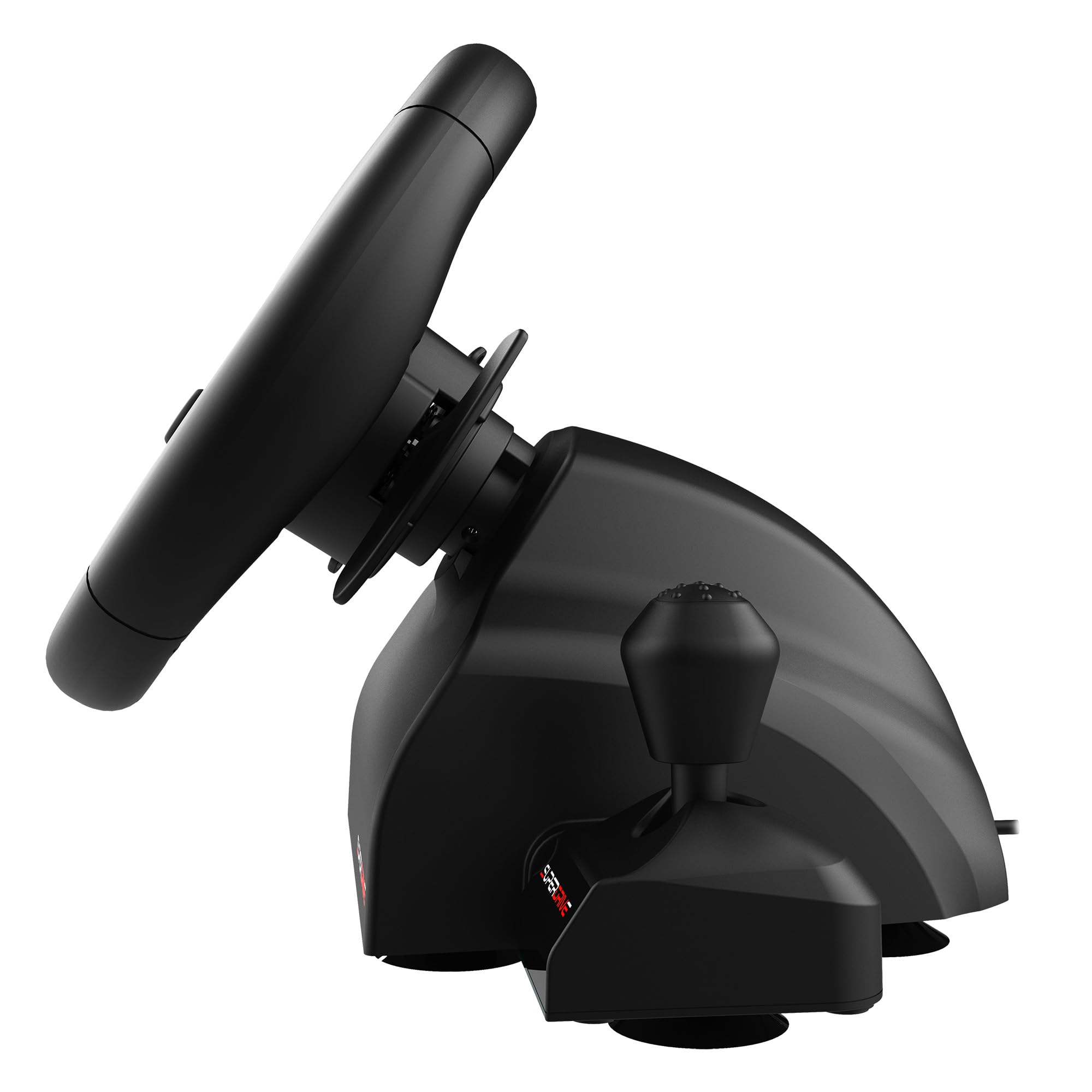 SUBSONIC - Volante Superdrive 220 RS-X - Volante da corsa LED con doppio joystick, cambio marcia, rotazione di 180°, pedali e leve del cambio. Per Switch 2/Switch, PS4, PC e Xbox - Nero