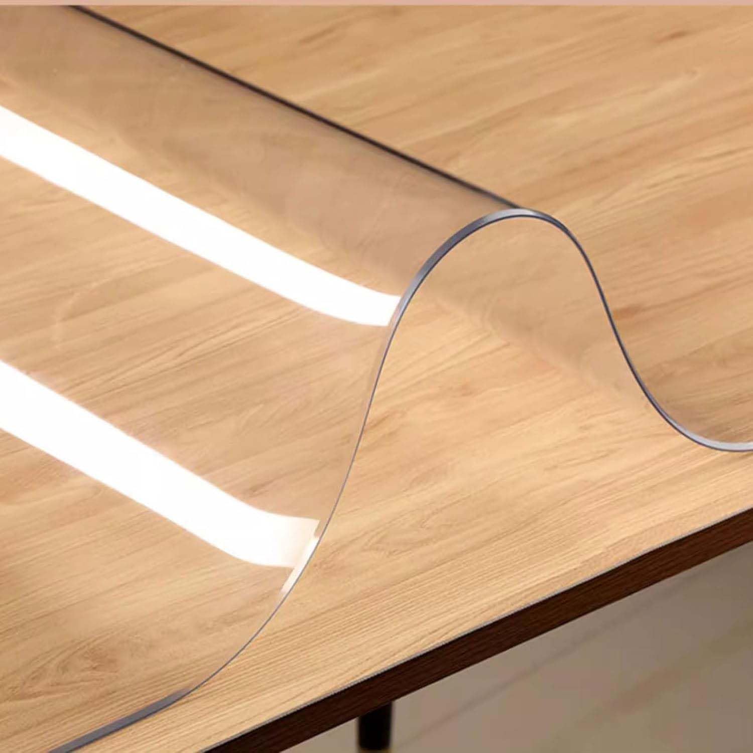 Ffsaacol Clear Rectangle Table Pad Protector, Thick Waterproof PVC Plastic Table Cover, Transparent Table Protector Cover Pad, Desk Protector Mat for Desktop 3mm, 50x120cm/20x47in