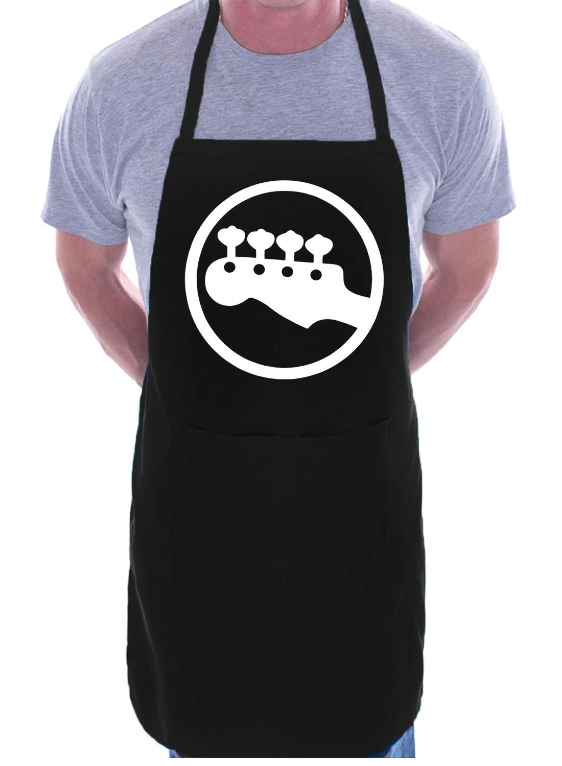 Print4U Bass Guitar Rock Music Novelty Cooking Apron Black