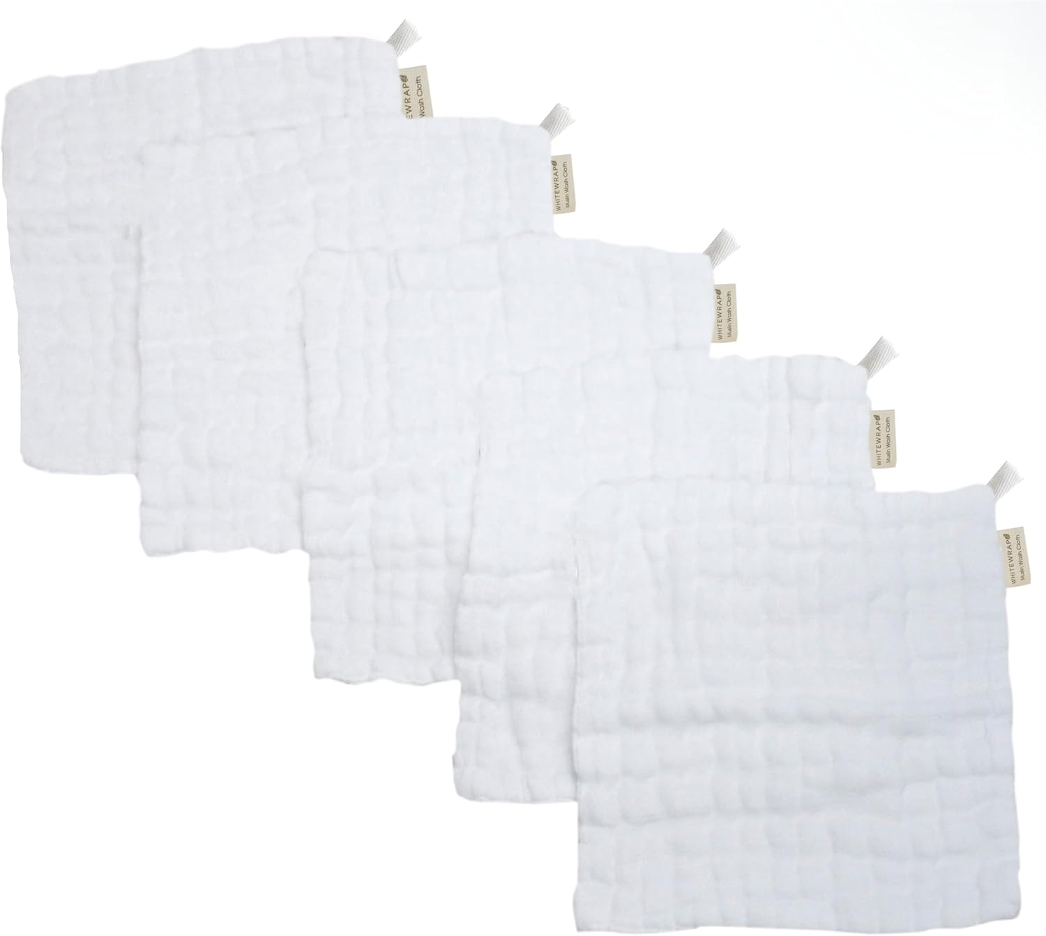 Soft, organic cotton muslin washcloths for babies. Low Tox