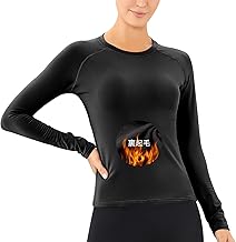 Muaghyee 22534 Women's Sports Inner Shirt, Fleece Lined, Winter, Long Sleeve, Undershirt, Compression Top, Underwear