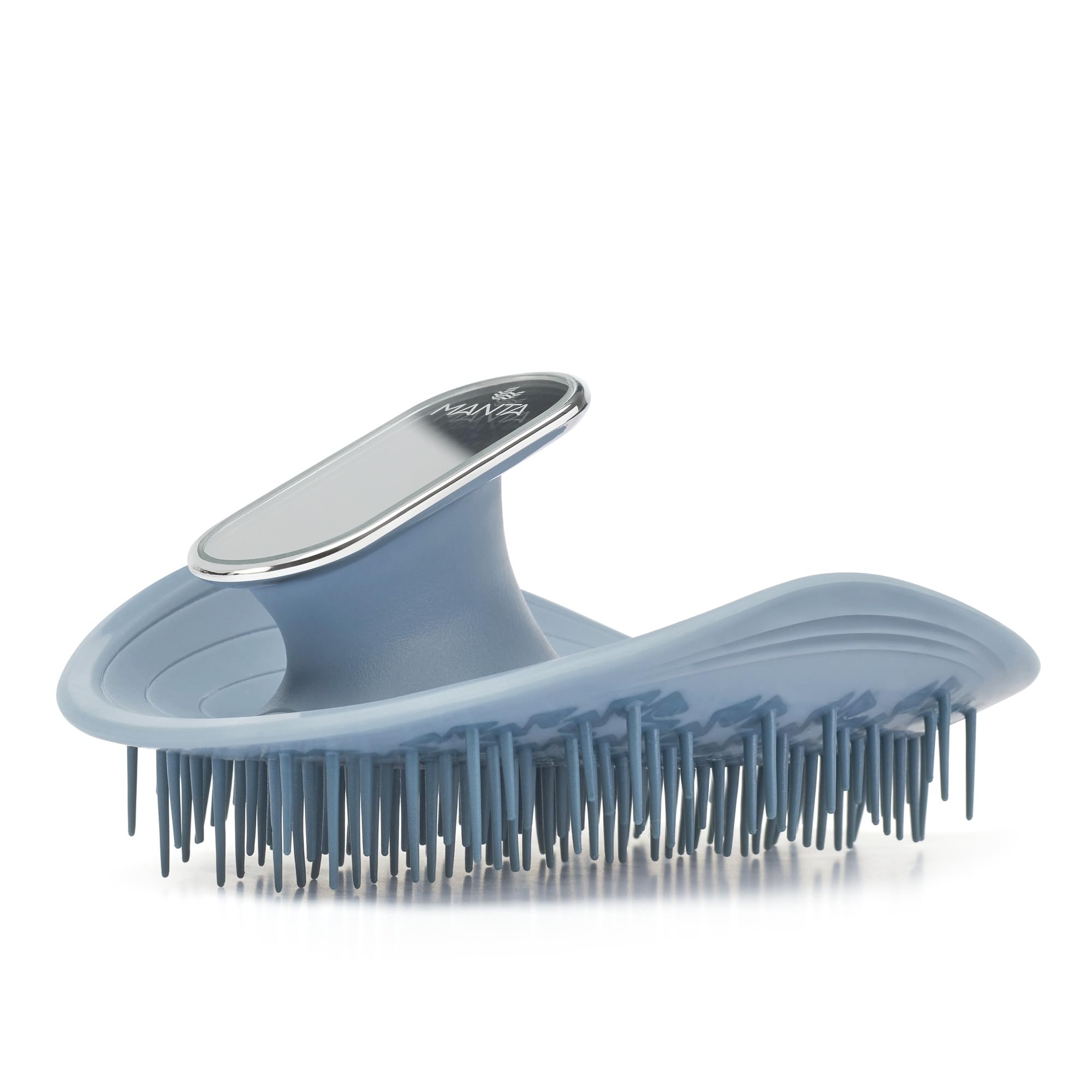 Manta Mirror Anti-Breakage Haarbürste - Entwirrungsbürste mit integriertem Spiegel, Blau
