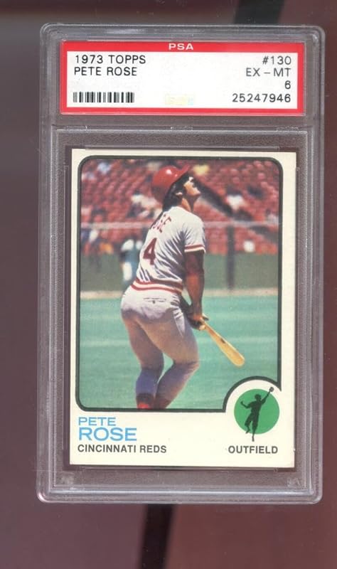 1973 Topps #130 Pete Rose Cincinnati Reds MLB EX-MT PSA 6 Graded Baseball Card