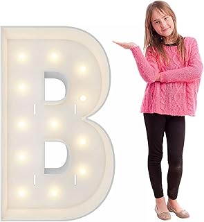 Marquee Light Up Letters, 4FT Marquee Letters B, Mosaic Letters for Balloons, Mosaic Balloon Frame, Giant Cardboard Letters for Birthday Engagement Wedding Party Decoration, Balloon Arch Kit
