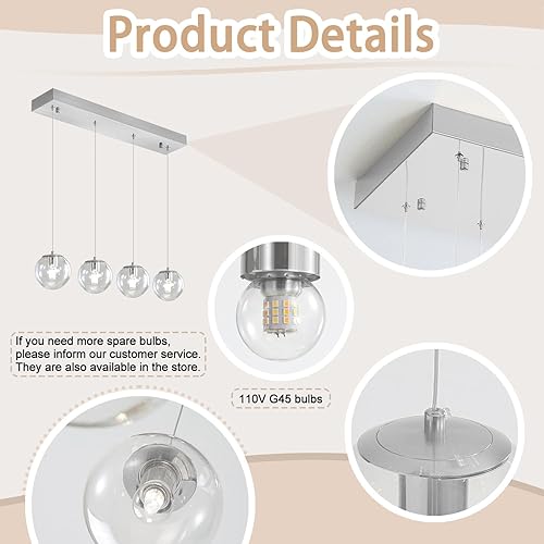 Miniatura 326 de Escalera LED de 10 luces LED moderna con globo de cristal, lámpara colgante grande para techos altos, accesorios de iluminación de entrada, villas y