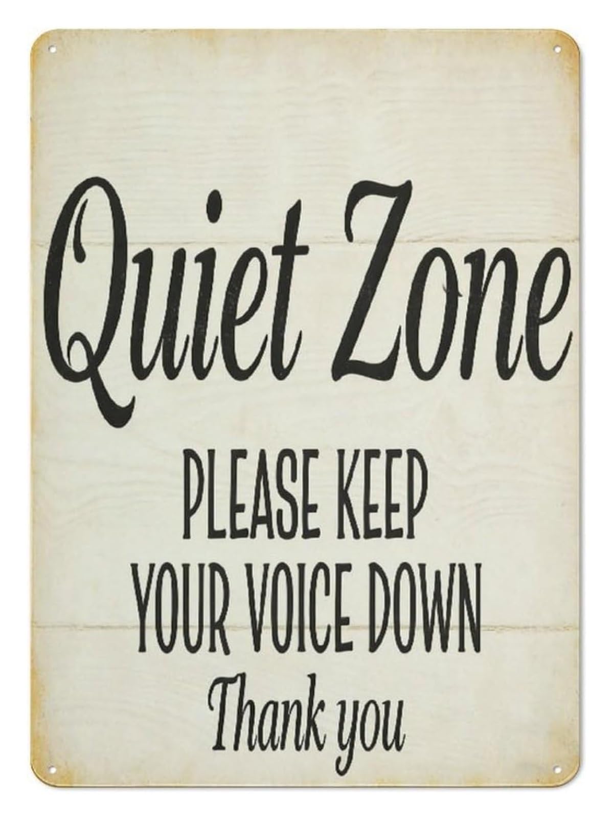 IDGTTLDF Classic Metal Tin Sign Quiet Zone Respect Quiet Wall-Art Retro Calm Area Decor Plaque for Home Office Library Study Nook 8 X 12 inch