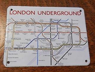 Metal Tin Sign Vintage Iconic London Underground Enameled Steel Sign MAP w/Stops New Metal Aluminum Sign 8x12 inches, TinSignEUa18981
