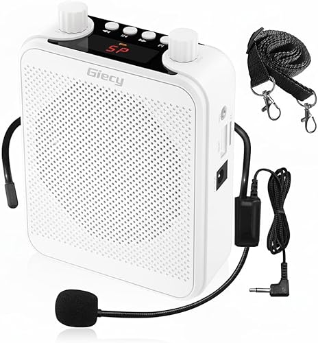 Miniatura 12 de Amplificador de Voz Portátil con Auriculares de Micrófono con Cable, Altavoz de Sistema PA Recargable, Micrófono Personal, Amplificador de Voz 001