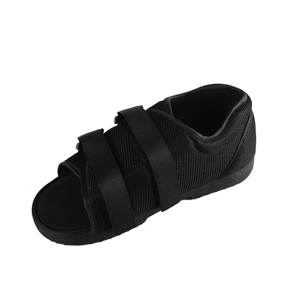 TILEZE Zapatos de yeso para fractura de tobillo Zapatos fijos quirúrgicos con puntera en valgo para el cuidado de la salud (Negro L30 * W11CM)