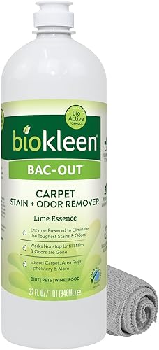 Biokleen Bac-Out - Removedor de manchas natural para ropa, uso en lavandería, pañales, vino, alfombras y más, enzimático, a base de plantas, 32