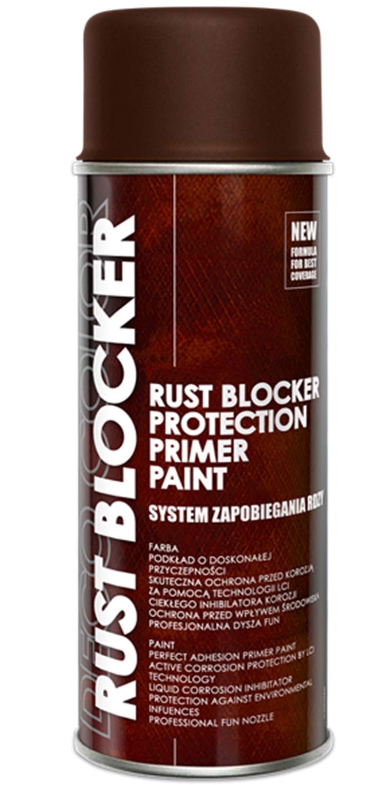 DECOCOLOR Rust Blocker 4in1 ANTICORROSIVE Spray Paint 400ml Metal Protection ANTIRUST Home Garden Garage 8 Colours Range (Brown RAL 8017)