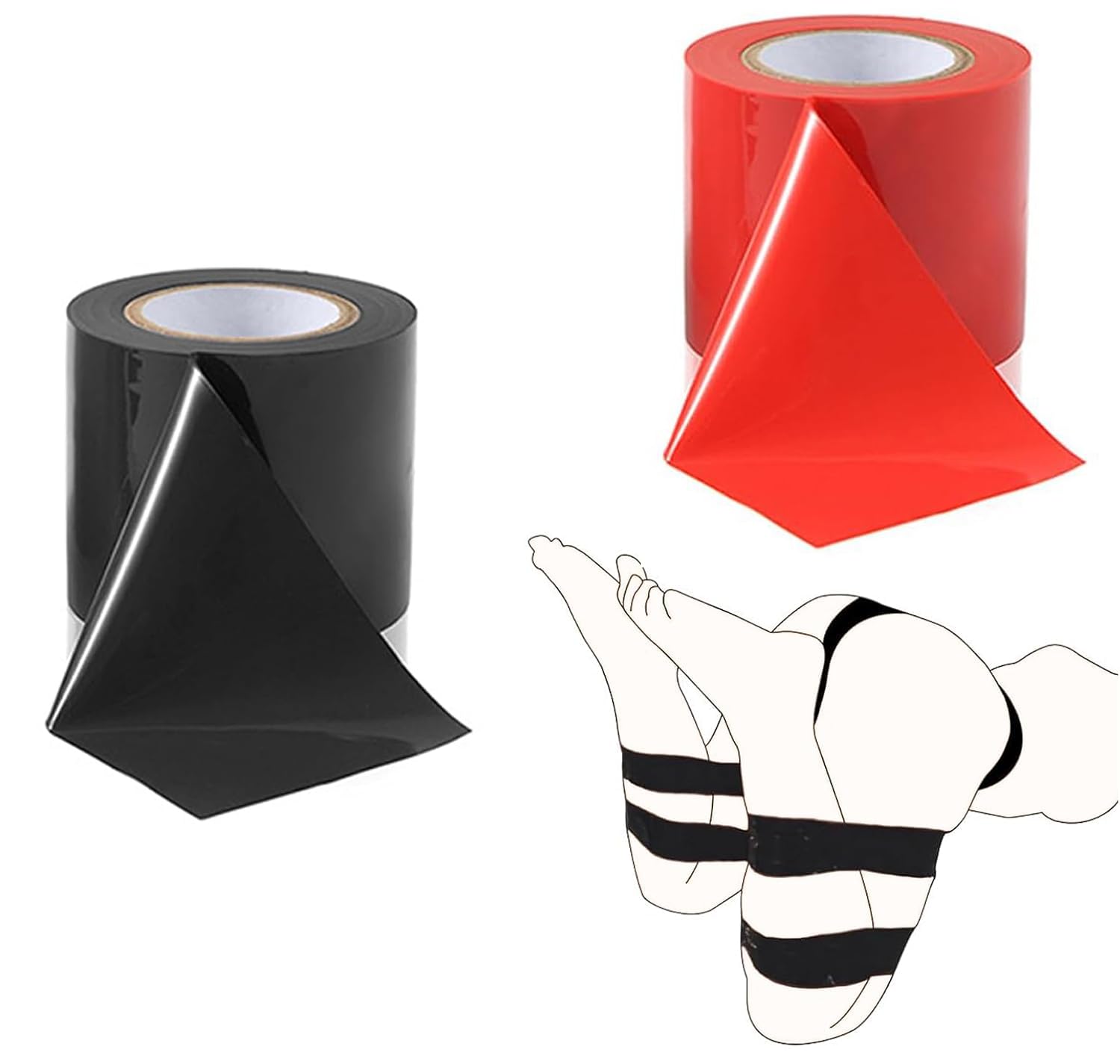 Bondage Restraints Tape Set 2 Rolls Electrostatic Tape For - View #9