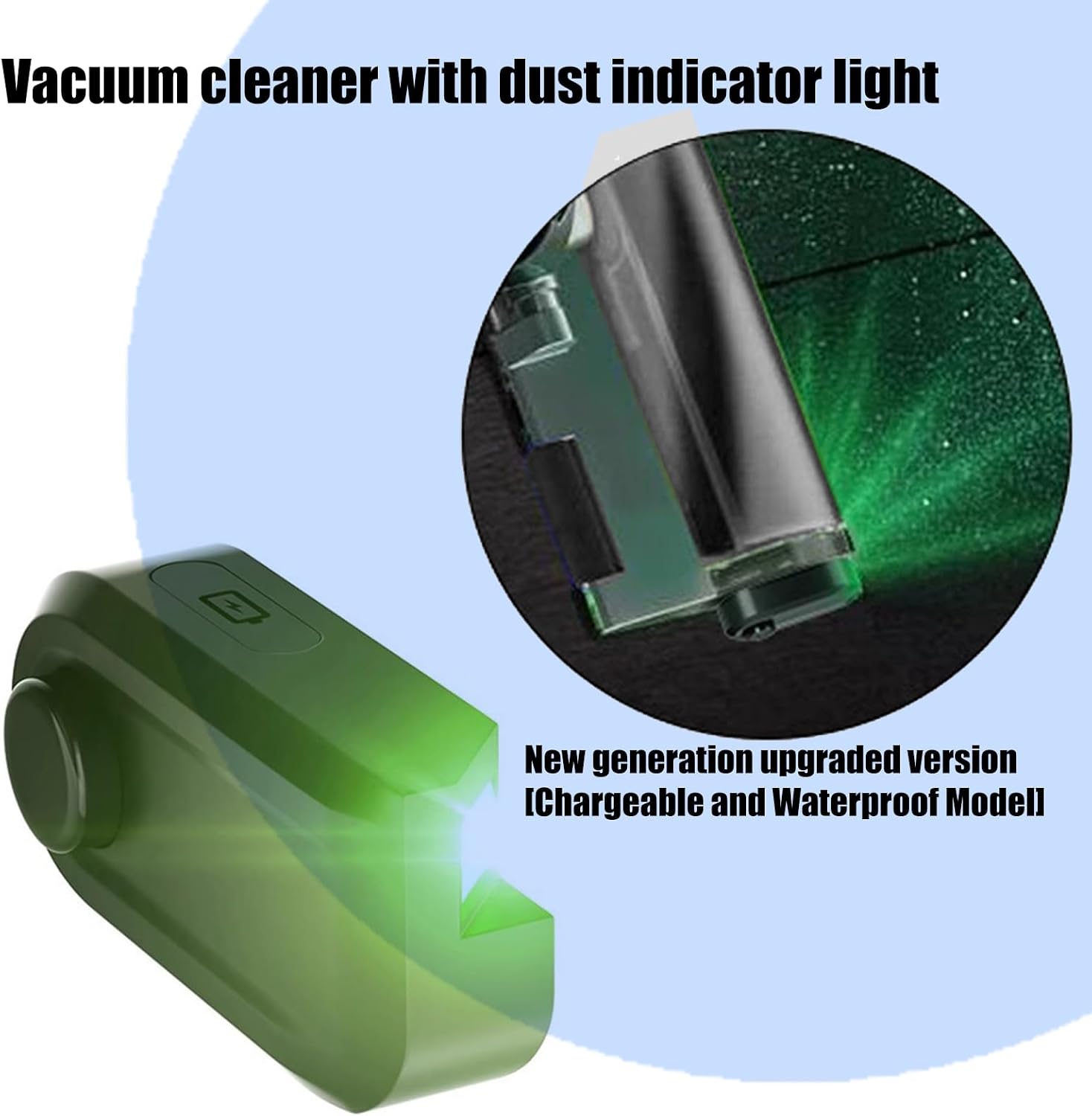 Rechargeable Vacuum Display LED Light ABS Cats Furs Detection Lamp Household Vacuum Parts Microscopic Particle Revealer for Vacuums
