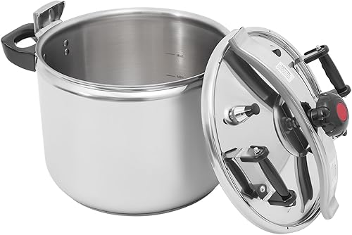 Miniatura 7 de Olla a presión de 42 cuartos de galón de acero inoxidable, capacidad extragrande, abrazadera de olla a presión comercial, válvulas dobles para uso