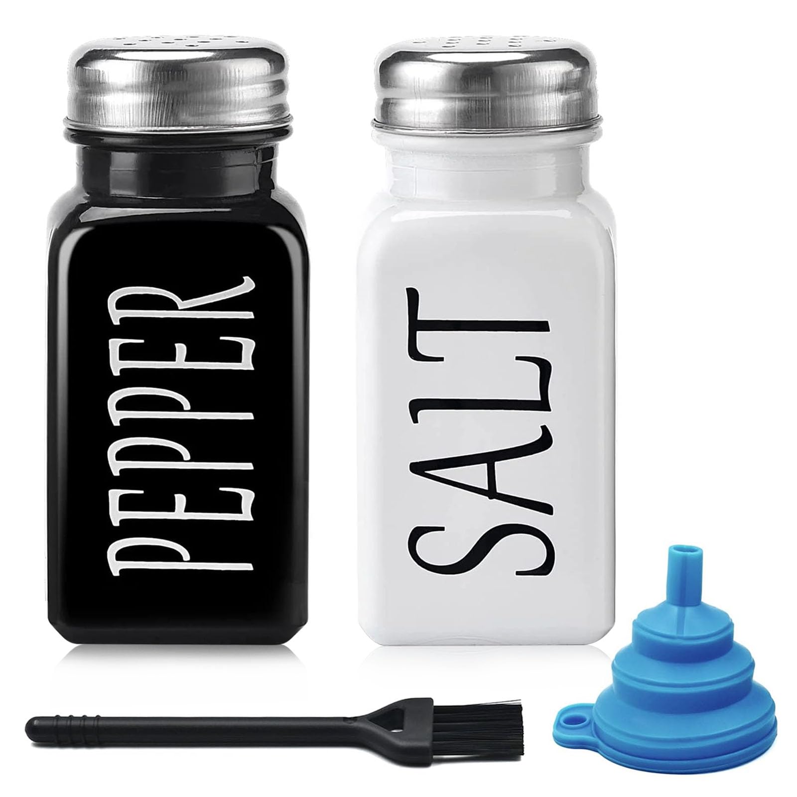 Salt and Pepper Shakers Set, 2PCS Glass Salt and Pepper Shakers