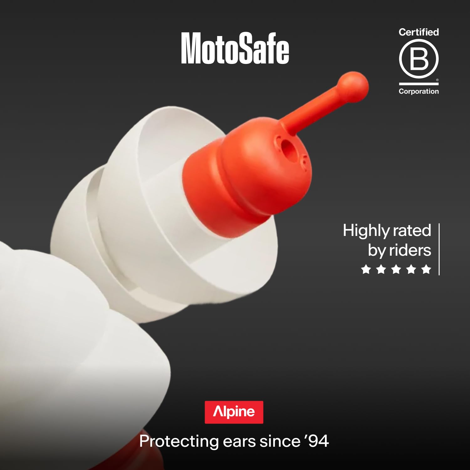 Alpine MotoSafe Sport Tapones para los Oídos - Tapones para Carreras - Evita Daños Auditivos durante la Práctica del Motociclismo - El Tráfico sigue siendo Audible - Tapones Reutilizables — view 10