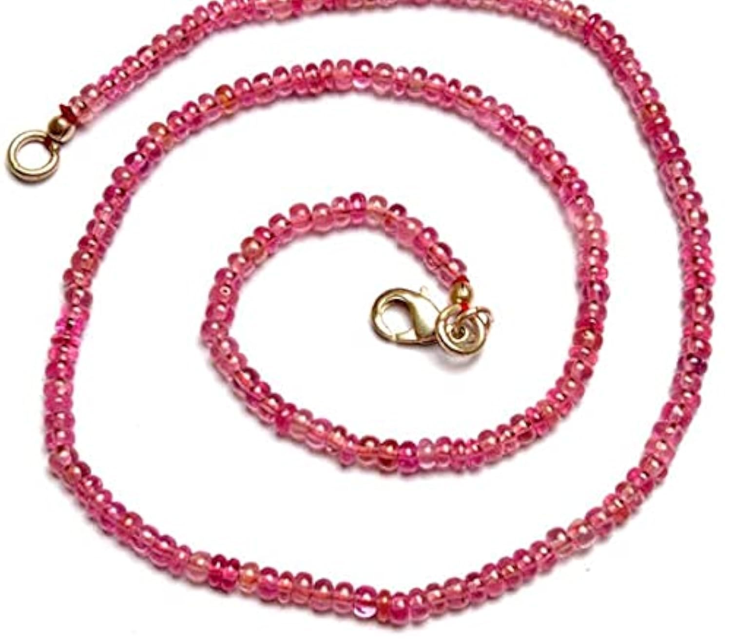 Saphir rose en perles rondelles de 16 pouces pour offrir un cadeau fait main
