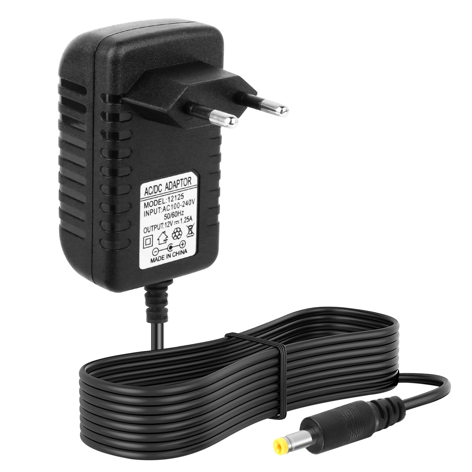 15W Cargador para Echo Dot 3rd 4th 5th Echo Show 5 1st 2nd Gen, 12V 1.25A Adaptador de Corriente para Echo Spot Echo Pop TV Cubem, Fuente de Alimentación 1.8m Cable