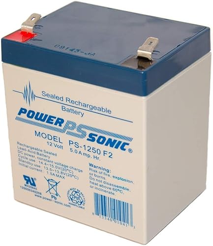 Miniatura 2 de Power-Sonic Batería original PS-1250 F2 12V 5 Ah SLA