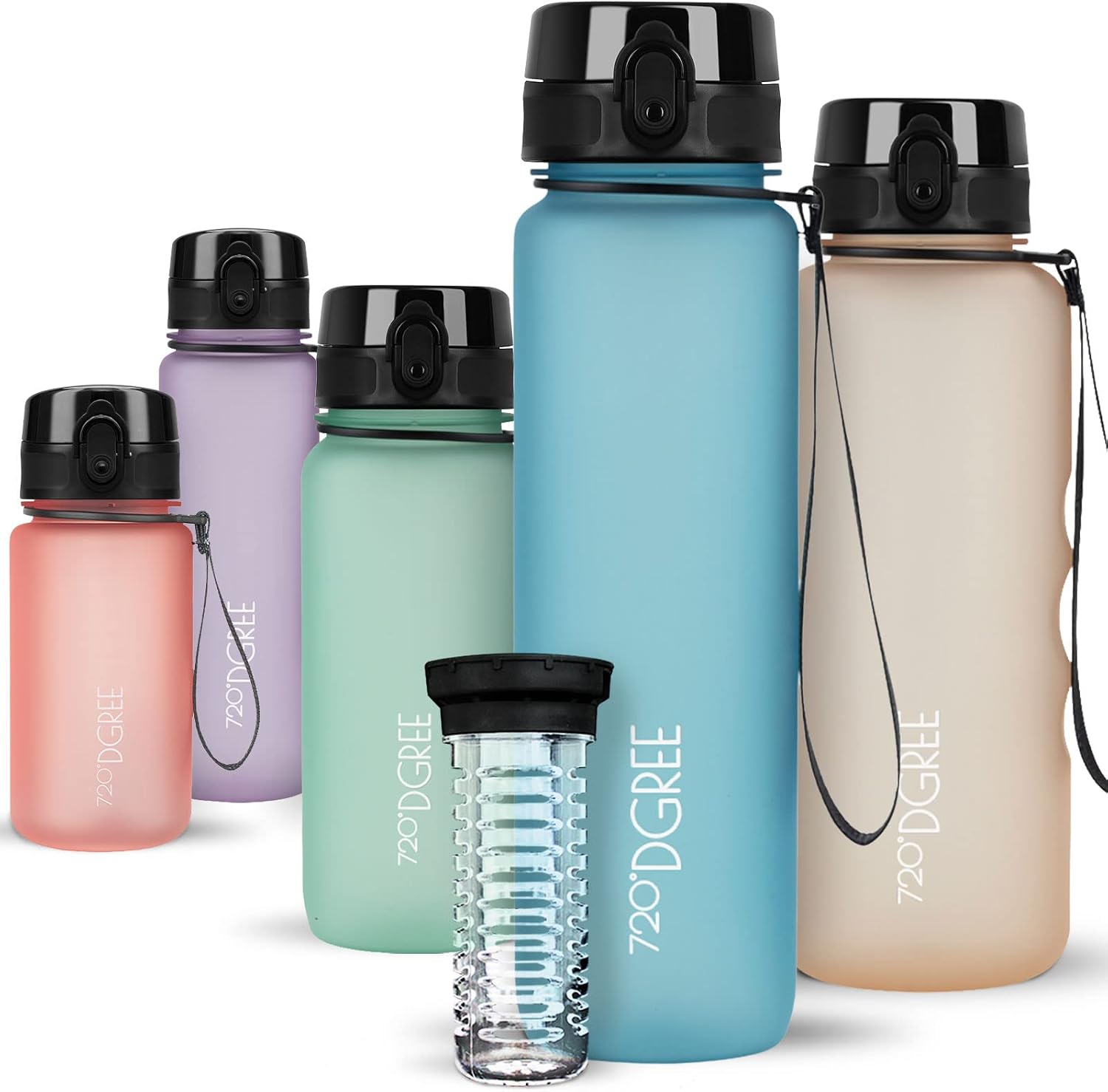 720°DGREE Water Bottle uberBottle +Fruit Infuser - 1L - BPA-Free, Leakproof - Reusable Tritan Sports Bottle for Fitness, Workout, Bike, Outdoor, Yoga, Hiking - Lightweight, Sustainable