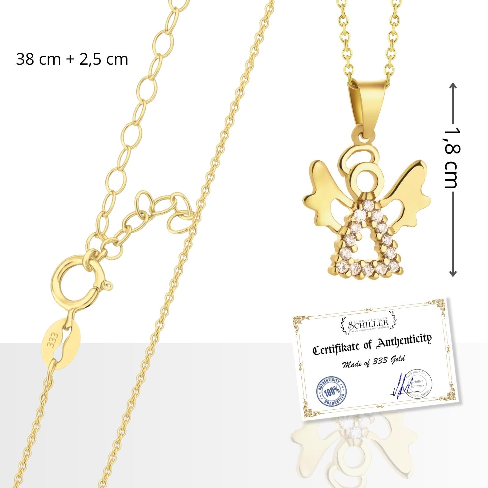 fish Goldene Schutzengel Halskette Mit Anmutigem Anhänger Aus Hochwertigem Material