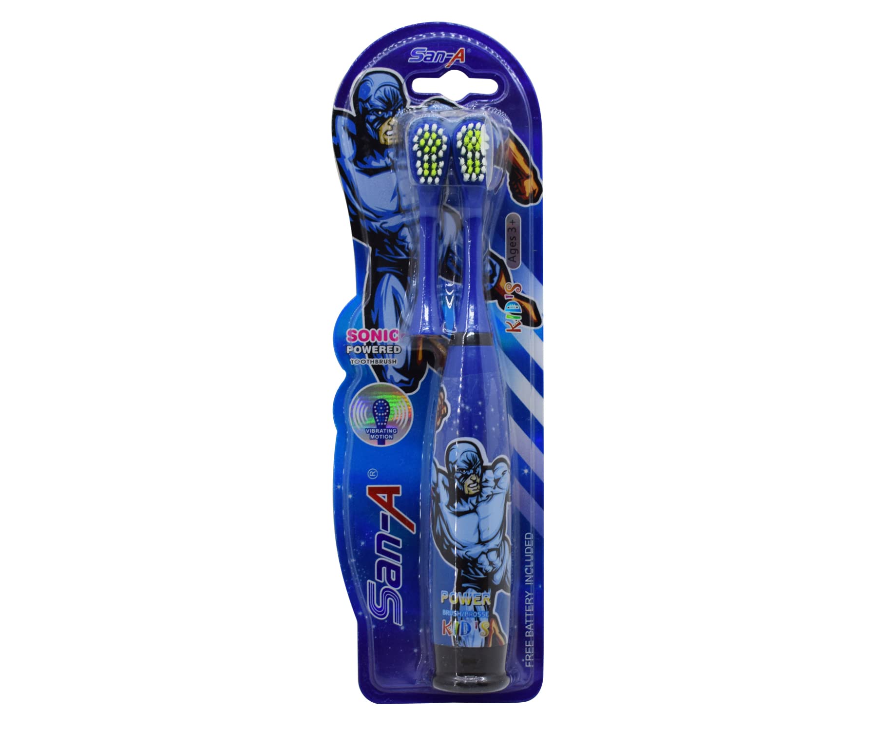 Blue Color Kids Boys Girls Cartoon Printed Extra Soft Electric Battery Powered Toothbrush (1Pcs)-image-10