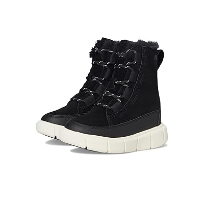 SOREL Kids Childrens Sorel Explorer III Lace WP (Toddler/Little Kid) Kids Shoes Black/Sea Salt