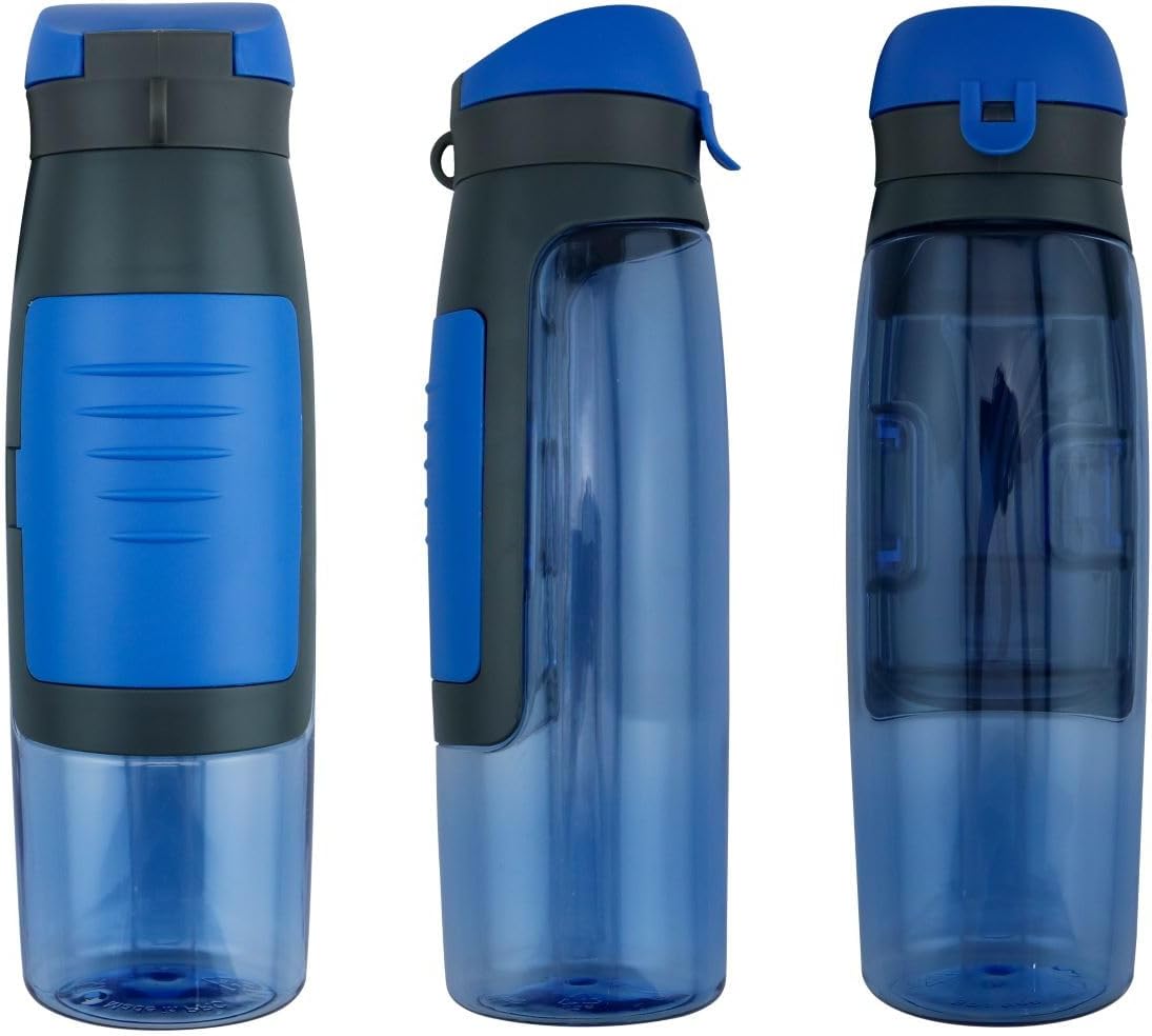 Generic Portable Sports Water Bottle 750ml Plastic Water Bottle with Card Storage (Blue), MP- W02