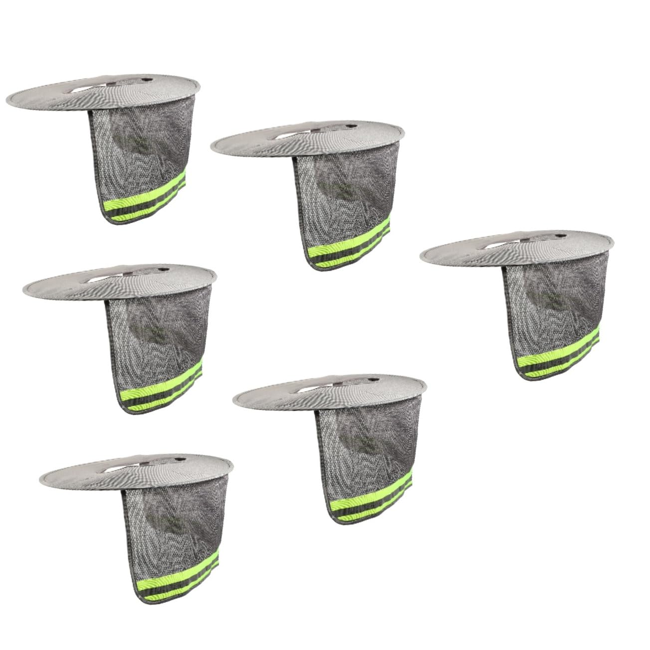 Lot De 6 Casques De Chantier À Bord Complet Pare-Soleil Accessoires Bande Réfléchissante pour La Sécurité des Travailleurs