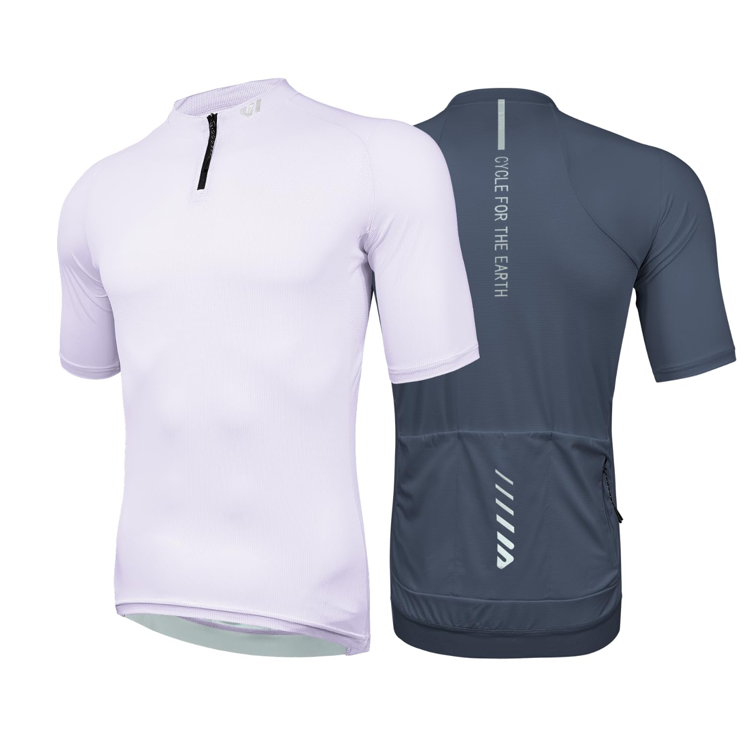 Wulibike Rennrad Trikot Herren Kurzarm, 1/4 Reißverschluss Fahrrad Shirt Mit 3+1 Rückentaschen Fahrradbekleidung