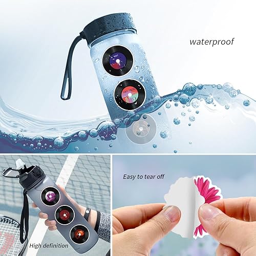 Miniatura 6 de FMOST 50 calcomanías para discos de vinilo, calcomanías estéticas para discos de CD, calcomanías impermeables y coloridas para discoteca,