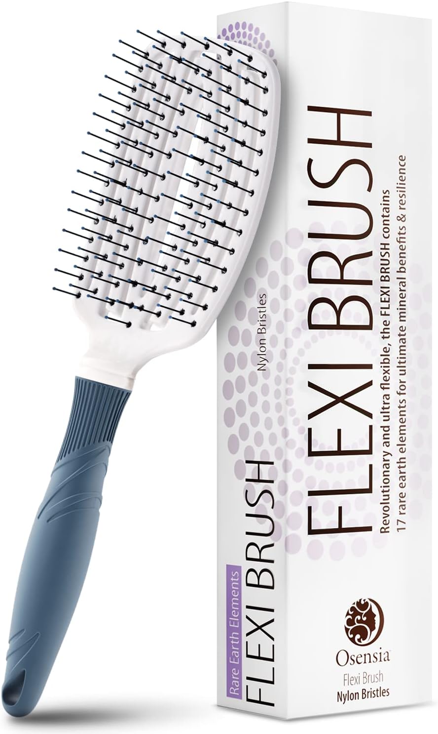 Detangling Flexi Brush with Nylon Bristles – No Tangle Hair Brush for Kids,Men,and Women – Shine Brush Promotes Hair Growth and Eliminates Breakage