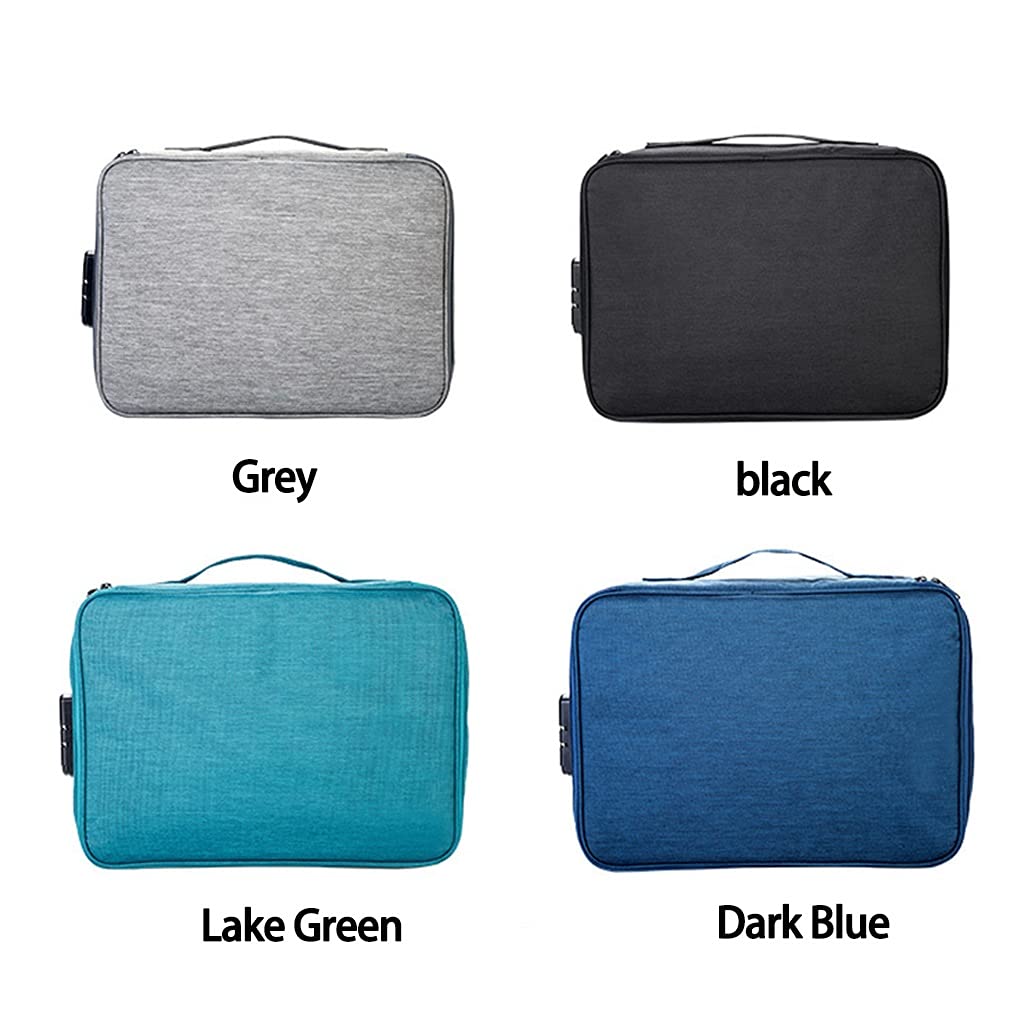 Busta per documenti, Portadocumenti con cerniera, borsa portadocumenti grande, organizer, scatole archivio(Lake Green)